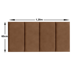 Cabeceira Modular de Corino Solteiro 4 Modulos de 30X 60 Caramelo 148 - Cm36sc-148 - Bela Arte