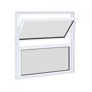 Basculante Branco Vidro Liso 40X40cm - 911645 - Metalflex