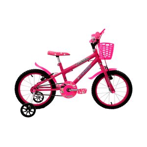 Bicicleta Infantil Feminina com Rodinhas Aro 16 Fadinha Rosa/Pink - 319370/310150 - Cairu