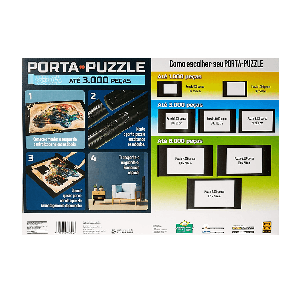 Porta Puzzle Até 3000 Peças - 3604 - Grow - Lojas 2001 - Seu Mundo de  Variedades!
