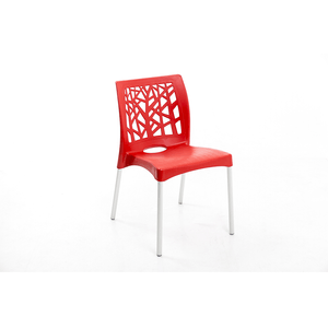 Cadeira em Polipropileno com Pernas de Alumínio Nature Vermelha - 7894855221443 - Forte Plástico